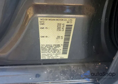 2015 Nissan Altima 2.5 from USA, damaged, VIN 1N4AL3AP2FC418985